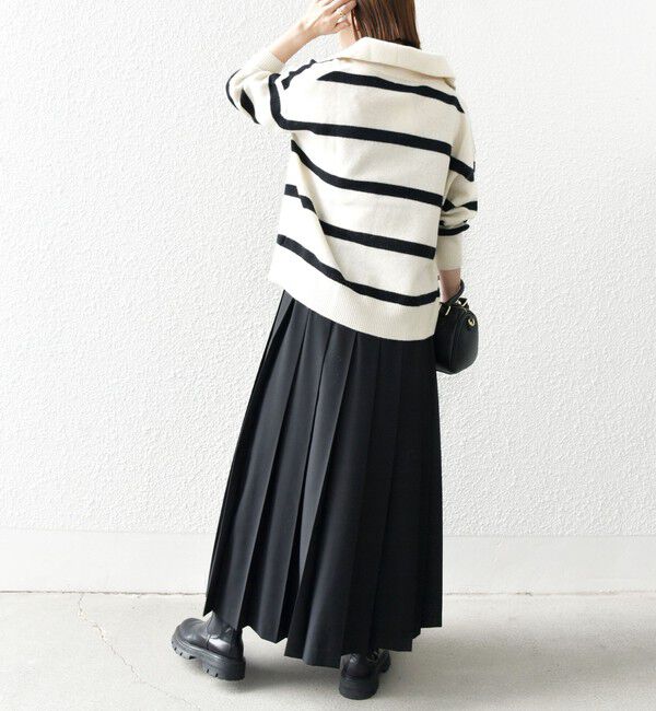 SHIPS any「SHIPS any: ウーステッド ワイド プリーツ マキシ スカート 2」|スカート|