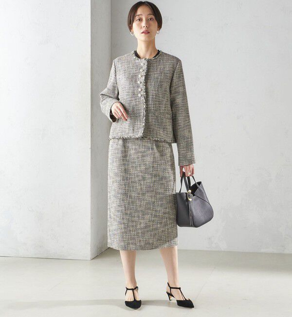 SHIPS for women「〈セレモニー対応可〉スラブ ツイード タイト スカート（セットアップ対応）」|タイト|