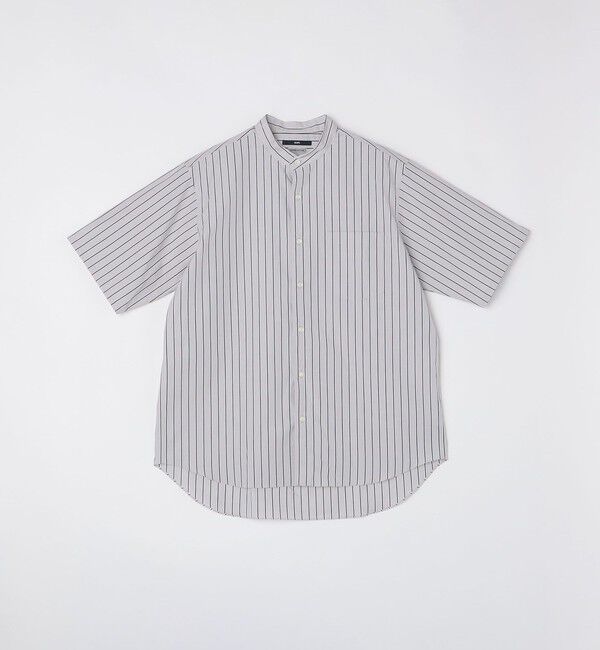 SHIPS「SHIPS: ハイカウント スーピマコットン バンドカラー ショートスリーブ シャツ」|シャツ・ブラウス|