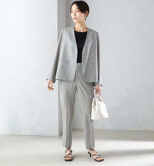 SHIPS for women「〈接触冷感/手洗い可能〉トリアセテート混 ノーラペル ジャケット（セットアップ対応）◇」|その他|