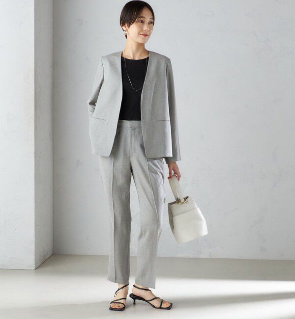 SHIPS for women「〈接触冷感/手洗い可能〉トリアセテート混 ノーラペル ジャケット（セットアップ対応）◇」|その他|