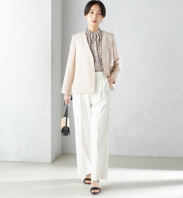 SHIPS for women「〈接触冷感/手洗い可能〉トリアセテート混 ノーラペル ジャケット（セットアップ対応）◇」|その他|