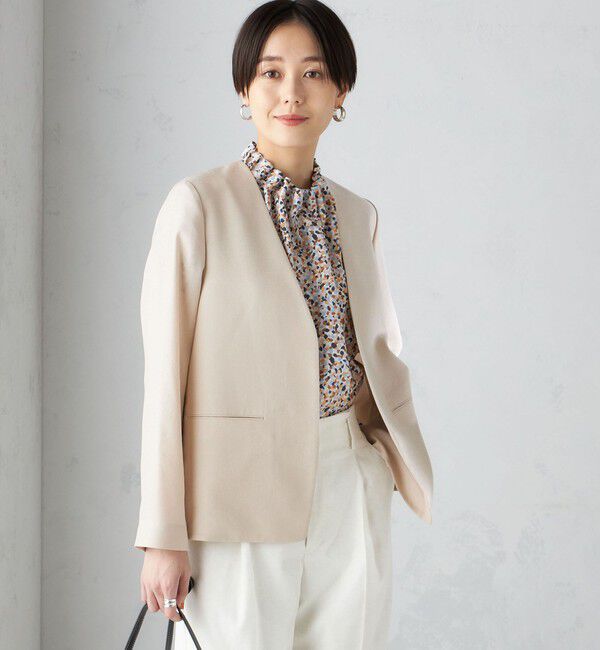 SHIPS for women「〈接触冷感/手洗い可能〉トリアセテート混 ノーラペル ジャケット（セットアップ対応）◇」|その他|