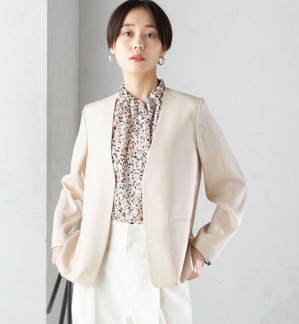SHIPS for women「〈接触冷感/手洗い可能〉トリアセテート混 ノーラペル ジャケット（セットアップ対応）◇」|その他|