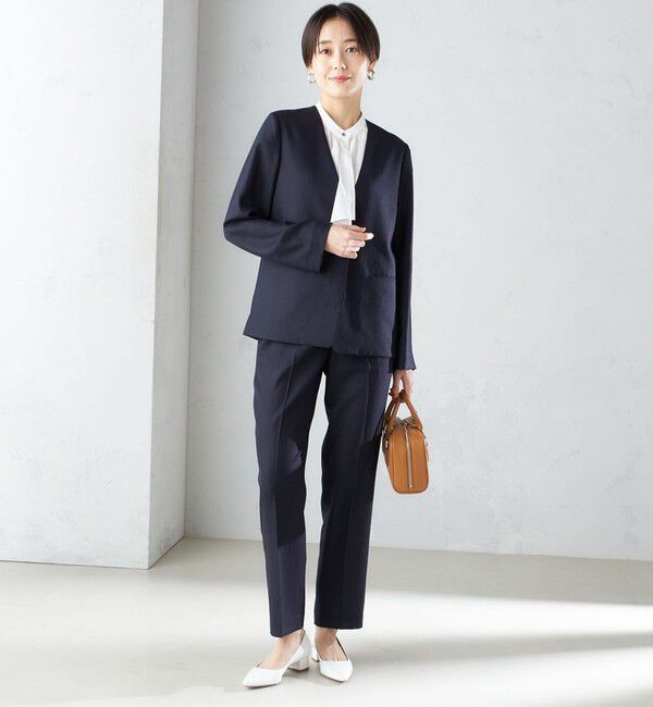 SHIPS for women「〈接触冷感/手洗い可能〉トリアセテート混 ノーラペル ジャケット（セットアップ対応）◇」|その他|