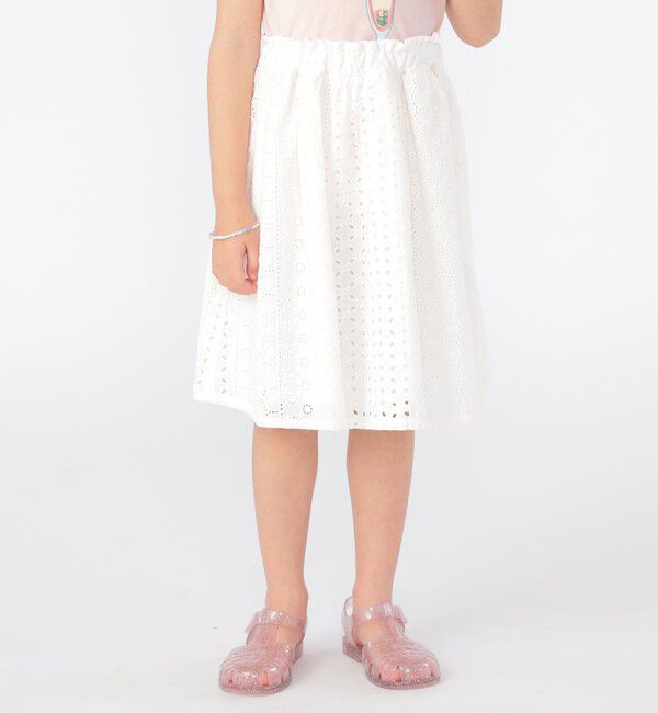 SHIPS KIDS「SHIPS KIDS:100～130cm / レース ギャザー スカート」|スカート|