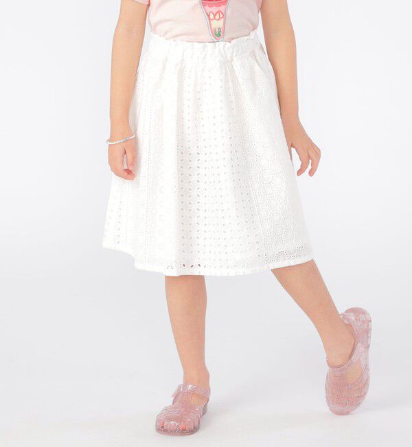 SHIPS KIDS「SHIPS KIDS:100～130cm / レース ギャザー スカート」|スカート|