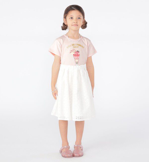 SHIPS KIDS「SHIPS KIDS:100～130cm / レース ギャザー スカート」|スカート|