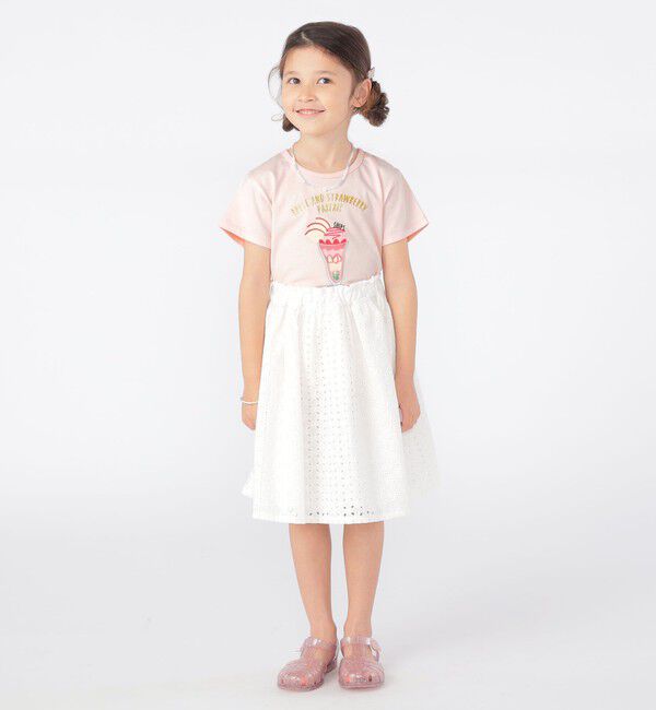 SHIPS KIDS「SHIPS KIDS:100～130cm / レース ギャザー スカート」|スカート|