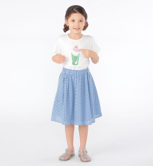 SHIPS KIDS「SHIPS KIDS:100～130cm / レース ギャザー スカート」|スカート|