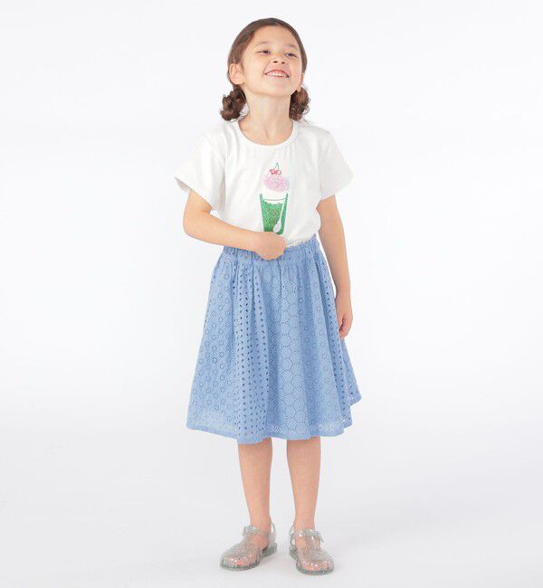 SHIPS KIDS「SHIPS KIDS:100～130cm / レース ギャザー スカート」|スカート|