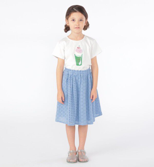 SHIPS KIDS「SHIPS KIDS:100～130cm / レース ギャザー スカート」|スカート|