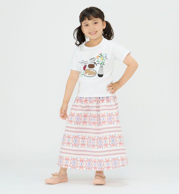 SHIPS Colors 「SHIPS Colors:〈洗濯機可能〉2WAY プリント スカート(100~140cm)」|フレア|