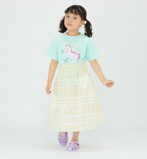 SHIPS Colors 「SHIPS Colors:〈洗濯機可能〉2WAY プリント スカート(100~140cm)」|フレア|