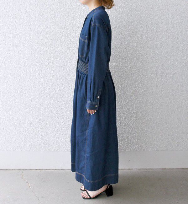 SHIPS any「SHIPS any: シャーリング デニム ポケット ワンピース ［SHIPS any DENIM］」|ワンピース|