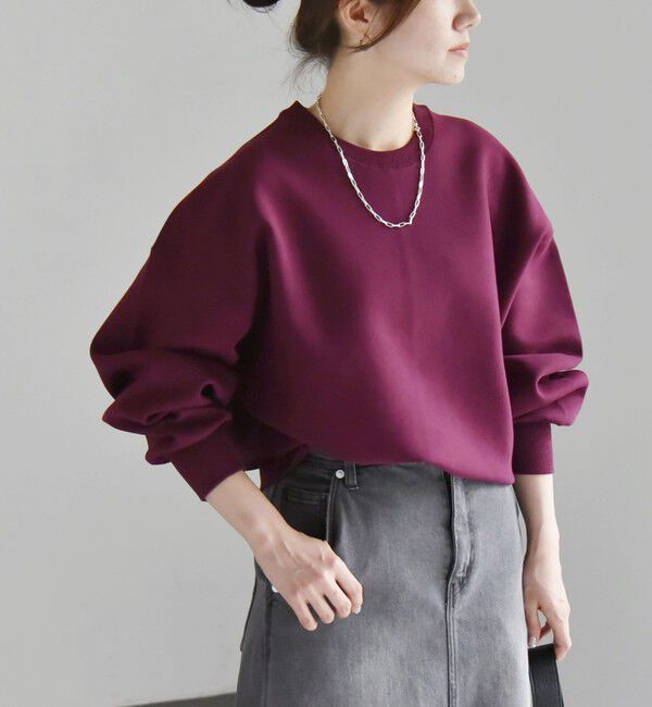 quaranciel「quaranciel:〈洗濯機可能〉ポンチ ベーシック コンパクト スウェット」|スウェット・ジャージ|ワイン