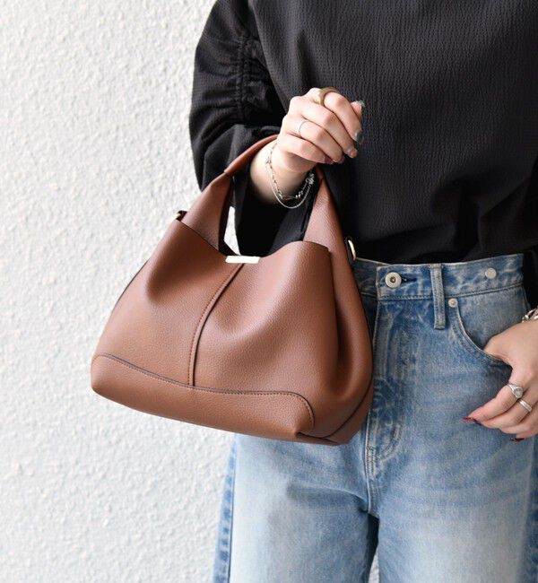 SHIPS any「SHIPS any: ゴールド プレート ワンハンドル 2WAY バッグ」|ショルダー・メッセンジャー|