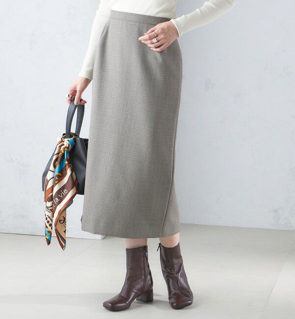 SHIPS for women「ウール混 チェック タイト スカート（セットアップ対応）」|タイト|