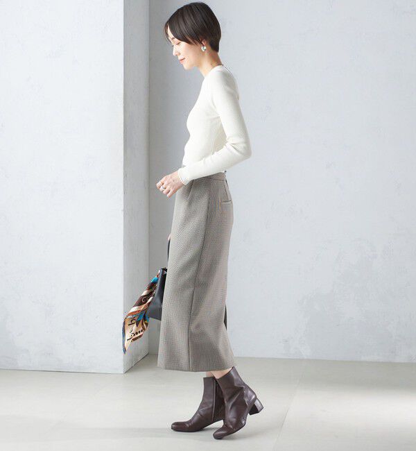 SHIPS for women「ウール混 チェック タイト スカート（セットアップ対応）」|タイト|