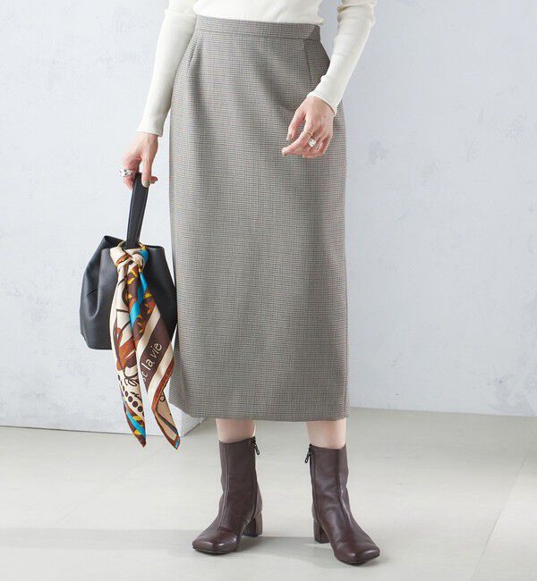 SHIPS for women「ウール混 チェック タイト スカート（セットアップ対応）」|タイト|