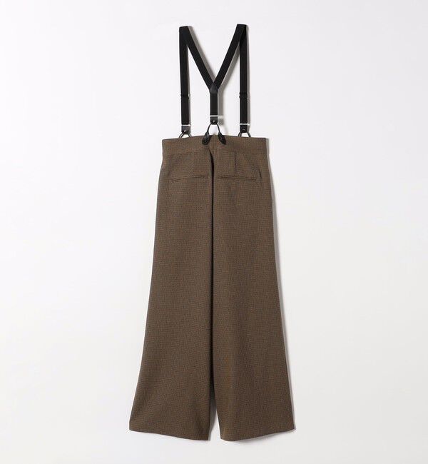 quaranciel「quaranciel:〈洗濯機可能〉チェック サスペンダー付 タック ワイド パンツ」|スラックス|