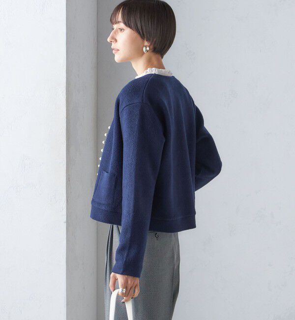 SHIPS for women「〈手洗い可能〉パール モチーフ ボタン ジャッカル カーディガン」|カーディガン|