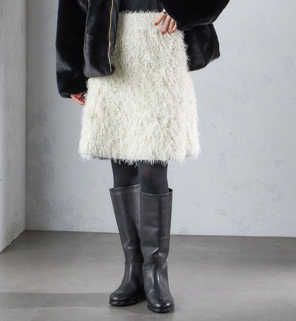 SHIPS for women「〈手洗い可能〉ラメ フリンジ ミニ スカート」|スカート|