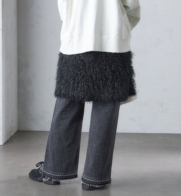 SHIPS for women「〈手洗い可能〉ラメ フリンジ ミニ スカート」|スカート|
