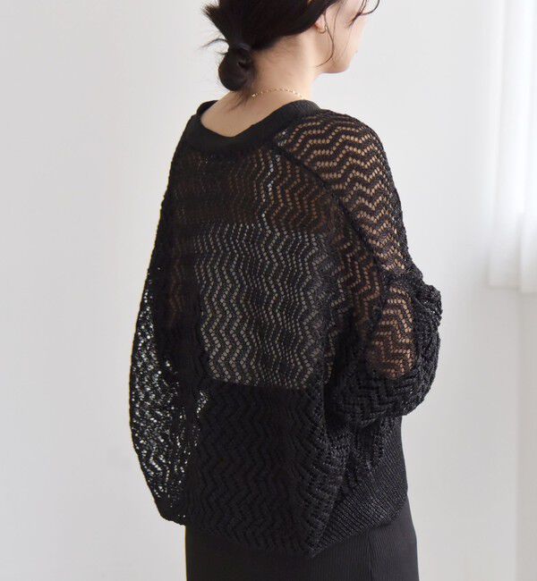 quaranciel「quaranciel:〈手洗い可能〉バルキーレース ドルマン スリーブ カーディガン」|カーディガン|