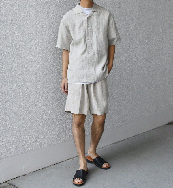 SHIPS any「SHIPS any:〈洗濯機可能〉NOVELTEX リネン オープンカラーシャツ(セットアップ対応)◇」|シャツ・ブラウス|