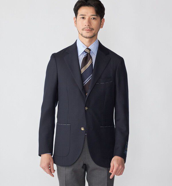 SHIPS「SHIPS: MARTIN SONS ホップサック ライトウェイト ブレザー」|テーラードジャケット|ネイビー