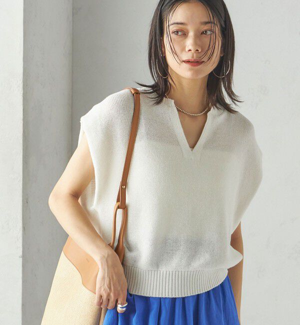 SHIPS for women「〈手洗い可能〉ポリエステル 麻 スキッパー プルオーバー」|プルオーバー|