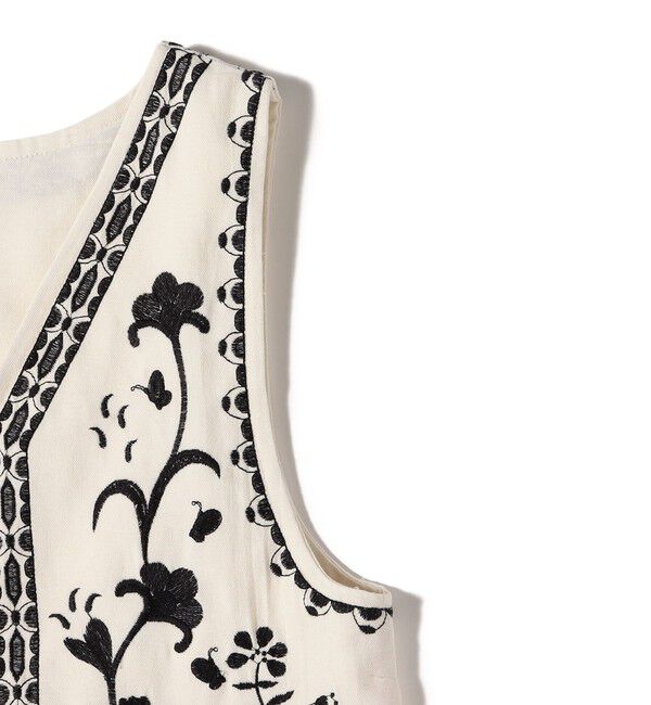 SHIPS for women「Fanaka:〈手洗い可能〉刺繍 ベスト」|ベスト・ジレ|