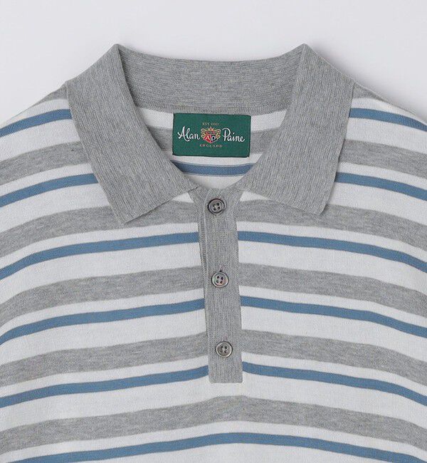 SHIPS「ALANPANE: 16ゲージ マルチボーダー コットン ニット ポロシャツ」|ニット・セーター|