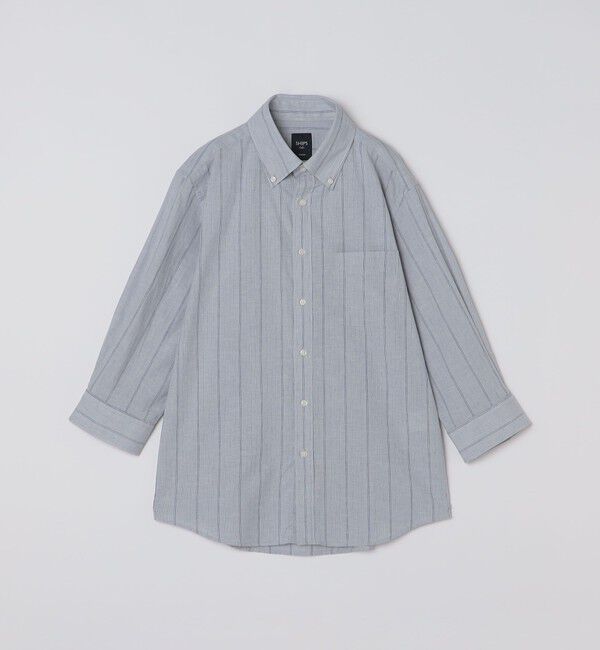 SHIPS Colors 「SHIPS Colors:コットン リネン ストライプ 7分袖 シャツ」|シャツ・ブラウス|