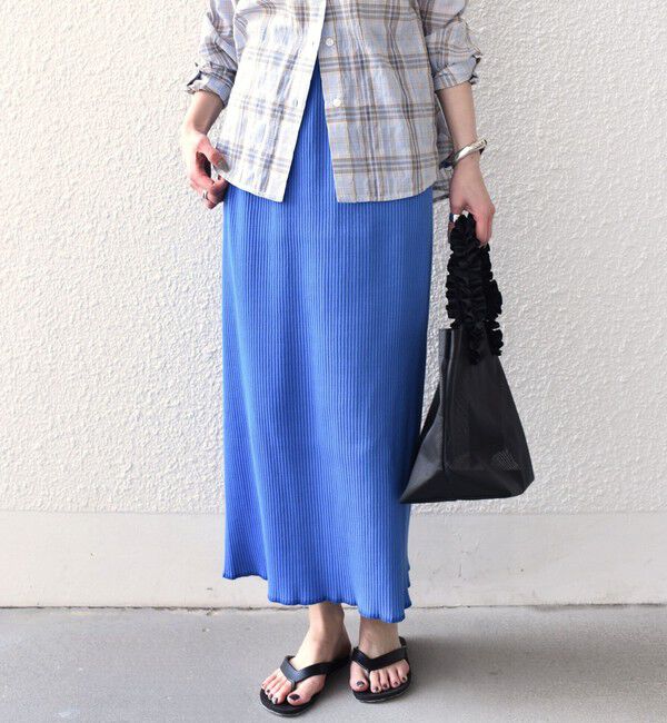 SHIPS Colors 「SHIPS Colors:〈手洗い可能・UVケア〉テレコ タイトスカート」|タイト|ブルー