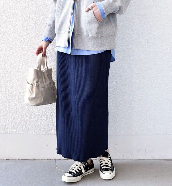 SHIPS Colors 「SHIPS Colors:〈手洗い可能・UVケア〉テレコ タイトスカート」|タイト|ネイビー
