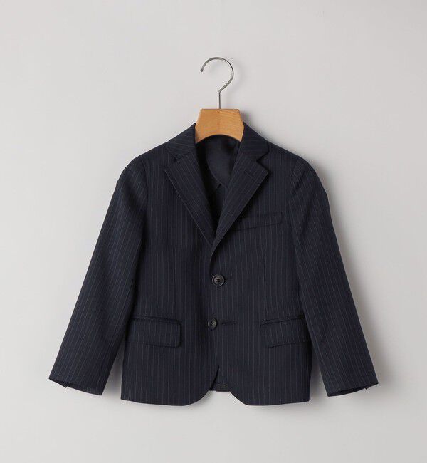 SHIPS KIDS「SHIPS KIDS:110～130cm /セレモニー ネイビー ストライプ ジャケット」|スーツ|