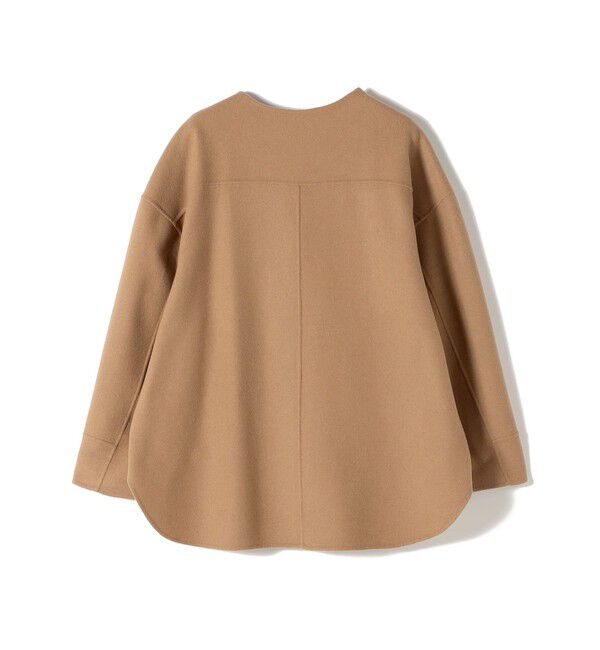 SHIPS for women「セミ 梳毛 配色 リバー ノーカラー コート」|ノーカラーコート|