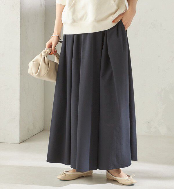 SHIPS for women「〈接触冷感 / 撥水加工〉TEXBRID(R) タフタ ギャザー スカート」|スカート|