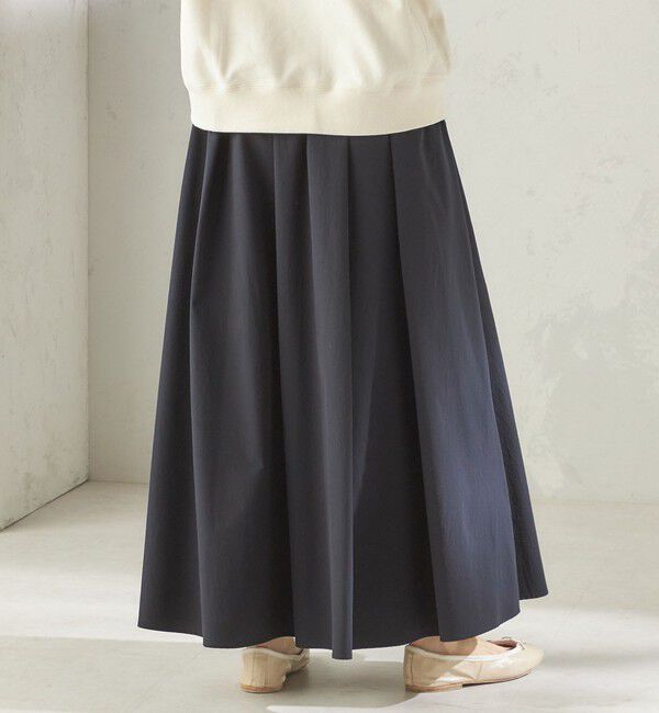 SHIPS for women「〈接触冷感 / 撥水加工〉TEXBRID(R) タフタ ギャザー スカート」|スカート|