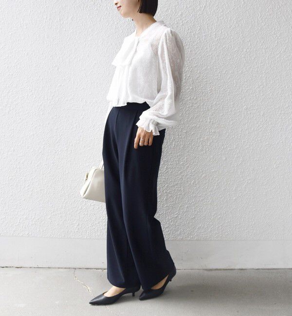 SHIPS for women「【SHIPS別注】kaene:〈洗濯機可能〉ダンボール ストレート タック パンツ（セレモニー対応可）」|その他|