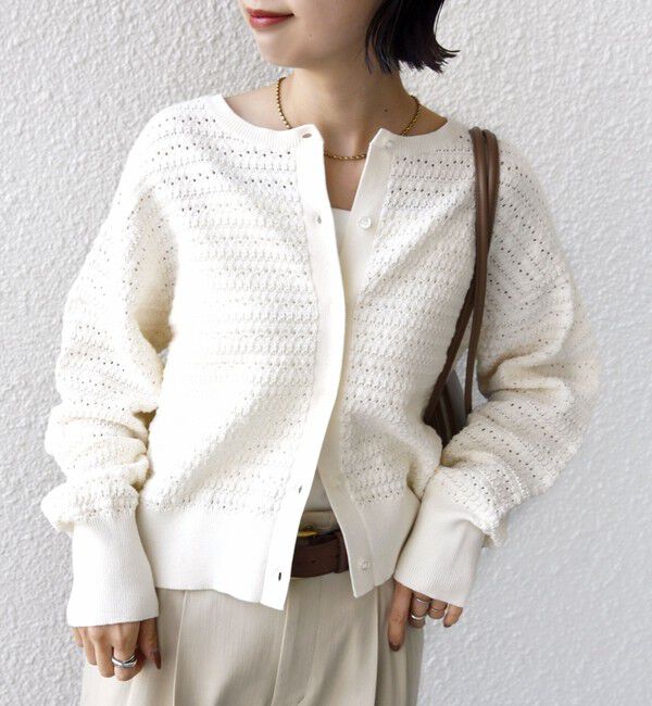 SHIPS for women「〈手洗い可能〉柄編み 2WAY カーディガン」|カーディガン|