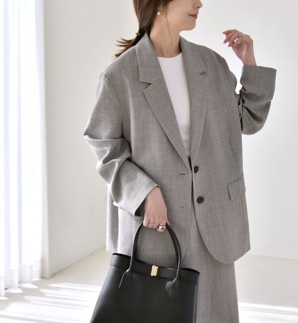 quaranciel「quaranciel:〈手洗い可能〉ウーステッド テーラード オーバー ジャケット（セットアップ対応）」|テーラードジャケット|