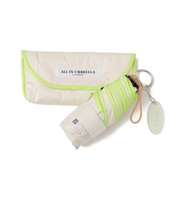 SHIPS Colors 「《一部追加予約》assa:ALL IN UMBRELLA ポーチ付き 折り畳み傘(晴雨兼用)◆」|傘|ライトグリーン