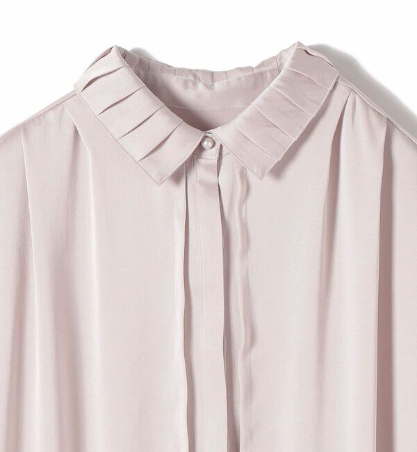 SHIPS for women「《予約》【WEB限定】〈手洗い可能〉ヴィンテージ サテン 襟 タック デザイン ブラウス」|シャツ・ブラウス|