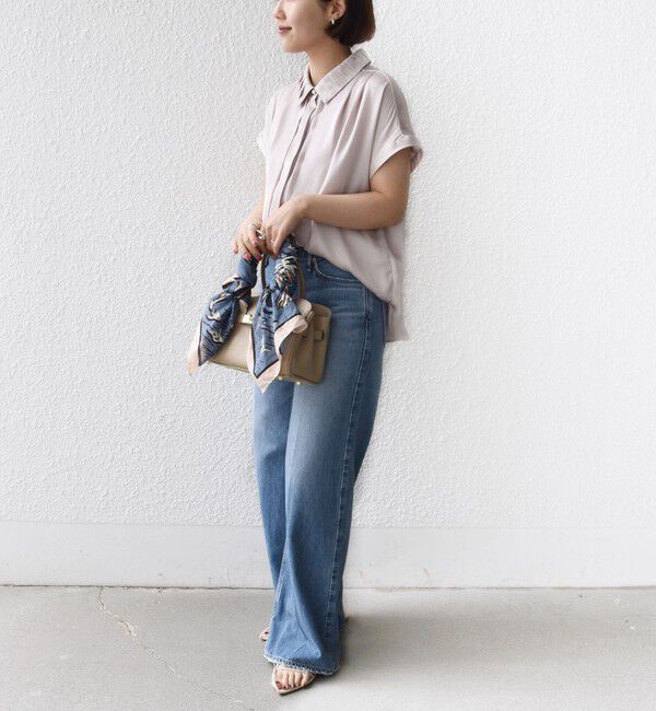 SHIPS for women「《予約》【WEB限定】〈手洗い可能〉ヴィンテージ サテン 襟 タック デザイン ブラウス」|シャツ・ブラウス|