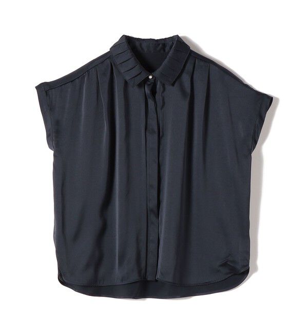 SHIPS for women「《予約》【WEB限定】〈手洗い可能〉ヴィンテージ サテン 襟 タック デザイン ブラウス」|シャツ・ブラウス|