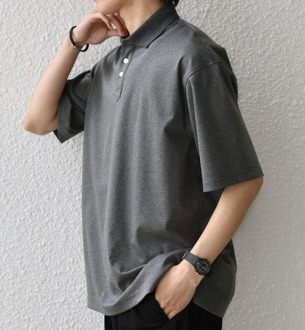 SHIPS any「SHIPS any:〈接触冷感/遮熱/UVカット〉COOL TOUCH スムース デザイン リブ ポロシャツ◆」|Tシャツ・カットソー|