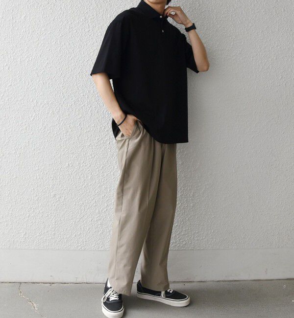 SHIPS any「SHIPS any:〈接触冷感/遮熱/UVカット〉COOL TOUCH スムース デザイン リブ ポロシャツ◆」|Tシャツ・カットソー|